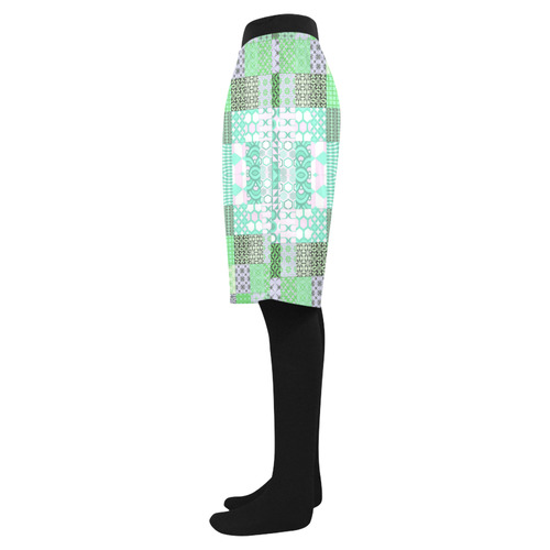 Shapes Pattern Mix - Green Cyan Men's Swim Trunk (Model L21)