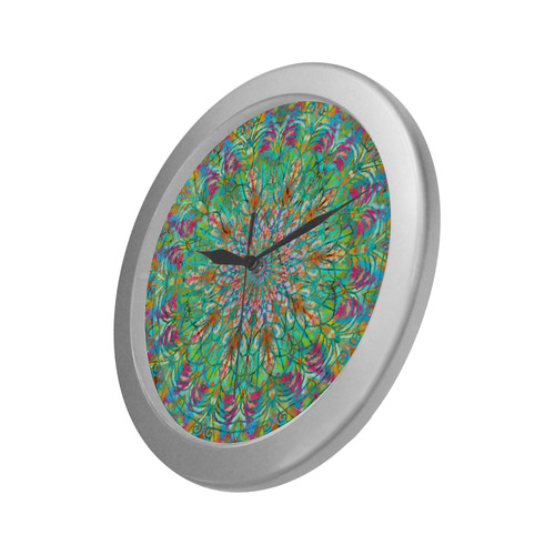 particle Silver Color Wall Clock