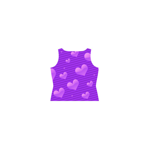 Purple Valentine Hearts Sleeveless Splicing Shift Dress(Model D17)