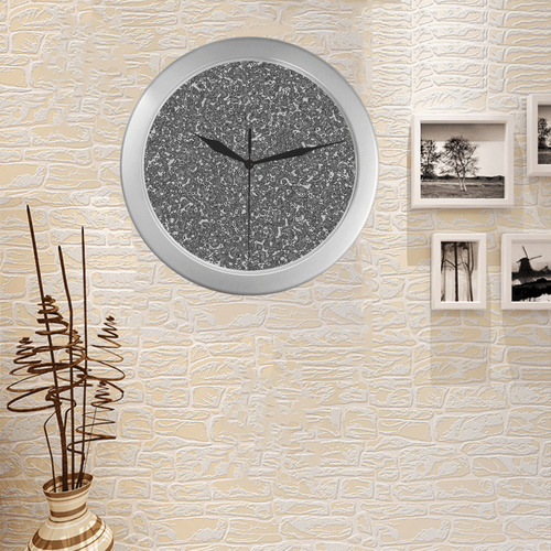 oilandwater Silver Color Wall Clock