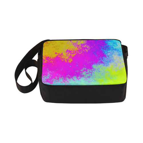 Grunge Radial Gradients Red Yellow Pink Cyan Green Classic Cross-body Nylon Bags (Model 1632)