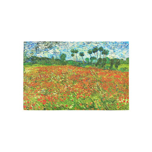 Vincent Van Gogh Field With Red Poppies Area Rug 5'x3'3''
