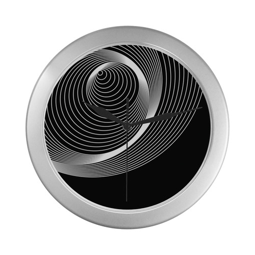 spiral Silver Color Wall Clock