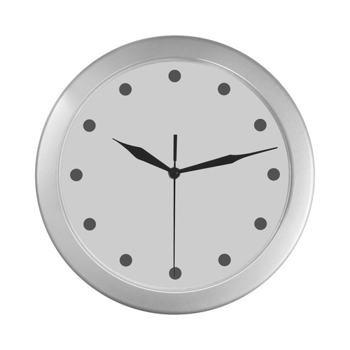 Clock Face Dots black transparent Silver Color Wall Clock