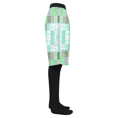 Shapes Pattern Mix - Green Cyan Men's Swim Trunk (Model L21)