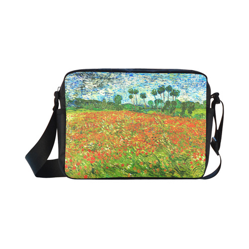 Vincent Van Gogh Field With Red Poppies Classic Cross-body Nylon Bags (Model 1632)