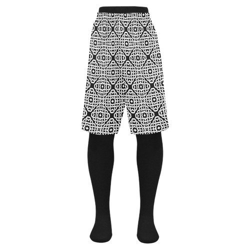 CELTIC KNOT pattern - black white Men's Swim Trunk (Model L21)