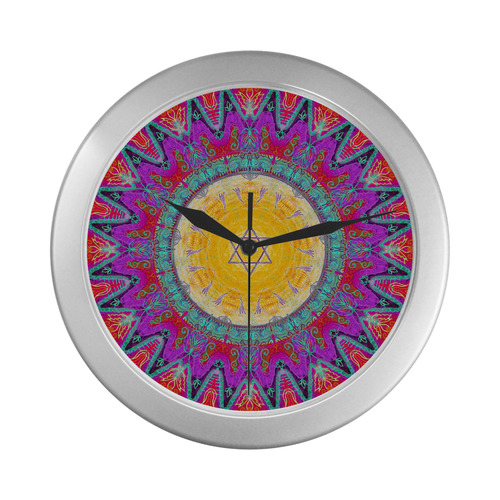 chuppah 8 Silver Color Wall Clock