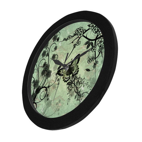 Butterflies and fantasy wood Circular Plastic Wall clock