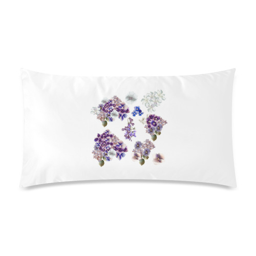 Cute vintage artistic designers Pillow : white and purple Edition Rectangle Pillow Case 20"x36"(Twin Sides)