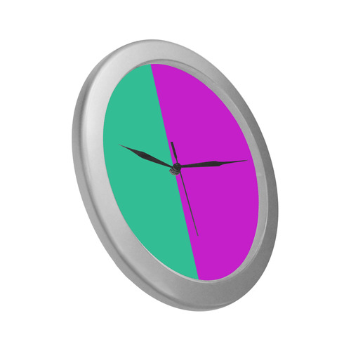 Only two Colors: Pink - Light Ocean Green Silver Color Wall Clock