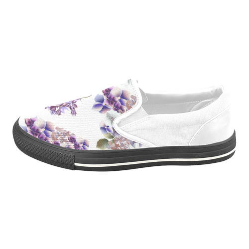 Cute designers Original Shoes : artistic wild in PURPLE edition Women's Unusual Slip-on Canvas Shoes (Model 019)