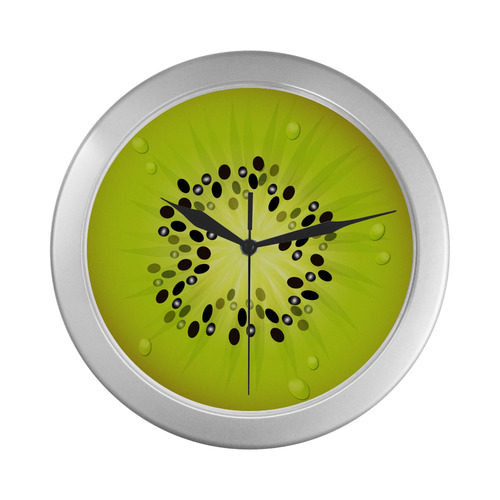kiwi Silver Color Wall Clock