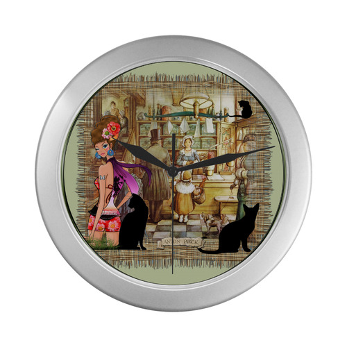 the bakery Silver Color Wall Clock