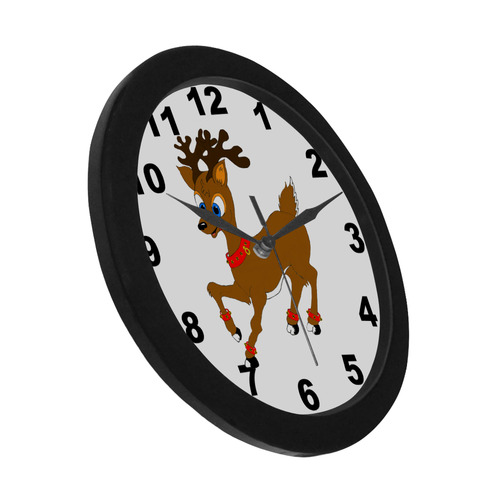 Christmas Reindeer Circular Plastic Wall clock