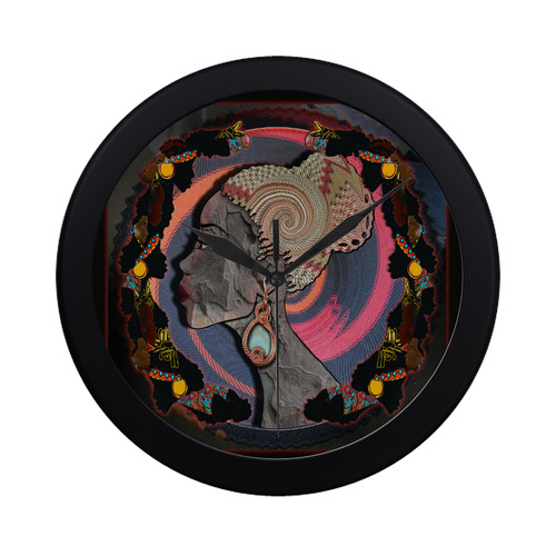 African art Circular Plastic Wall clock