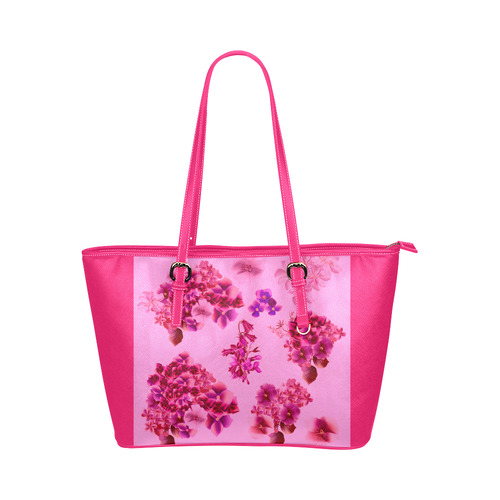 New! Fresh herbal pink designers Bag Collection 2016 / New artistic Bags in shop Leather Tote Bag/Small (Model 1651)