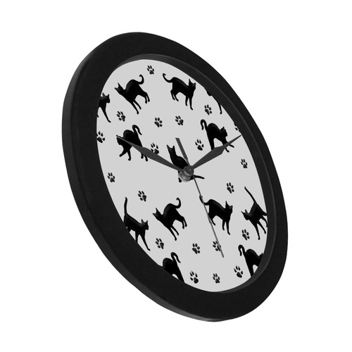 Black Cats Circular Plastic Wall clock
