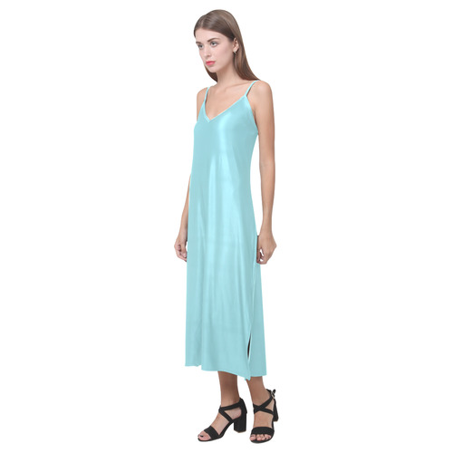 Island Paradise V-Neck Open Fork Long Dress(Model D18)