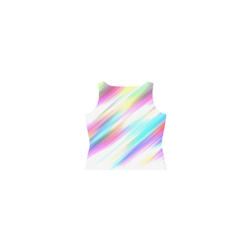 Rainbow Stripe Abstract Sleeveless Splicing Shift Dress(Model D17)