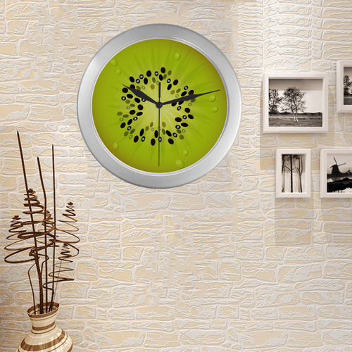 kiwi Silver Color Wall Clock