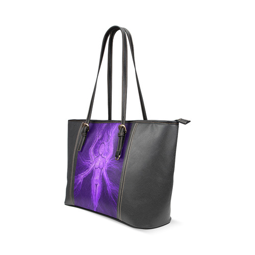 Goddess Violet Leather Tote Bag/Small (Model 1640)