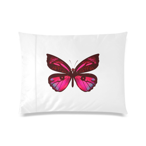Cute artistic Butterfly pillow edition : Pink and White. New arrival in Shop Custom Zippered Pillow Case 20"x26"(Twin Sides)