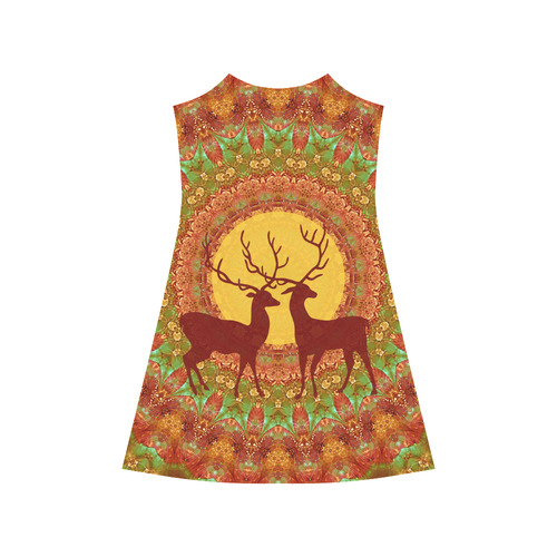 Mandala YOUNG DEERS with Full Moon Alcestis Slip Dress (Model D05)