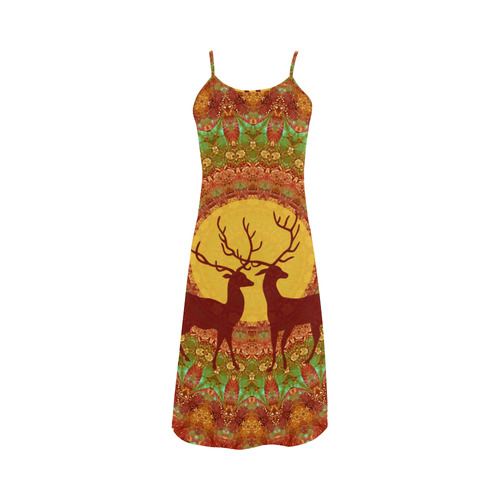 Mandala YOUNG DEERS with Full Moon Alcestis Slip Dress (Model D05)