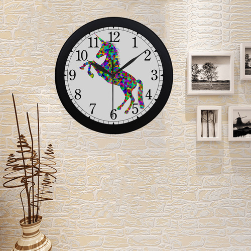 Abstract Triangle Unicorn Circular Plastic Wall clock