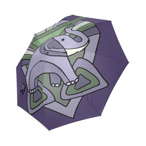 Cool Elephant Abstract Foldable Umbrella (Model U01)