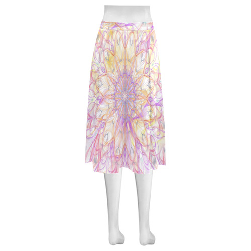 orchids 8 Mnemosyne Women's Crepe Skirt (Model D16)