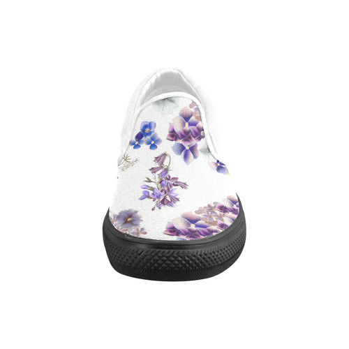 Cute designers Original Shoes : artistic wild in PURPLE edition Women's Unusual Slip-on Canvas Shoes (Model 019)