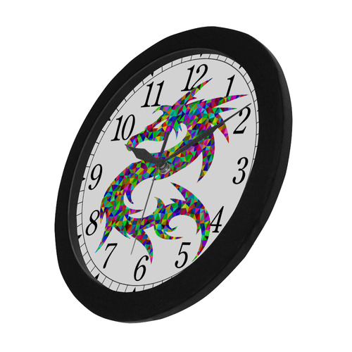 Abstract Triangle Dragon Circular Plastic Wall clock