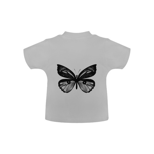 Designers grey T-Shirt edition with Butterfly. Original kids fashion with hand-drawn Art Baby Classic T-Shirt (Model T30)