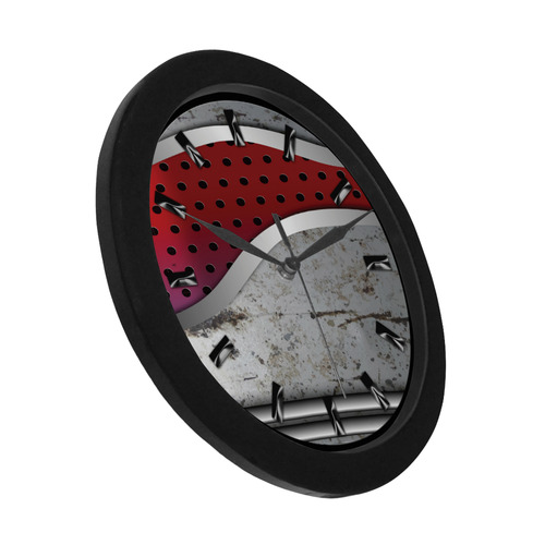 3D metal texture Circular Plastic Wall clock