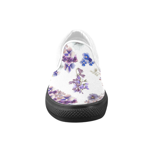 Cute designers Original Shoes : artistic wild in PURPLE edition Women's Unusual Slip-on Canvas Shoes (Model 019)