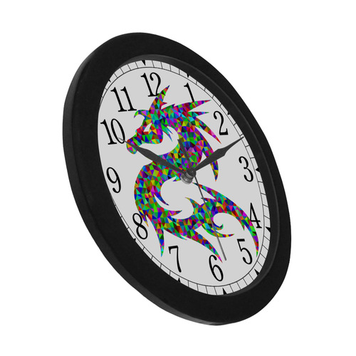 Abstract Triangle Dragon Circular Plastic Wall clock