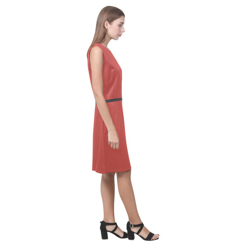 Aurora Red Eos Women's Sleeveless Dress (Model D01)