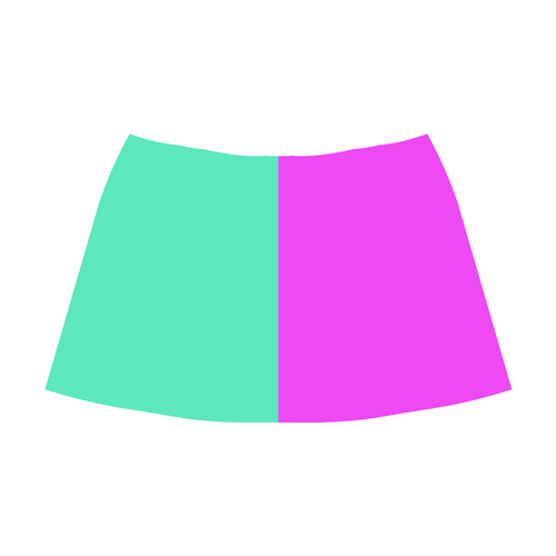 Only two Colors: Pink - Light Ocean Green Mnemosyne Women's Crepe Skirt (Model D16)