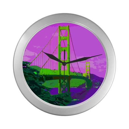 Golden_Gate_Bridge_20160908 Silver Color Wall Clock