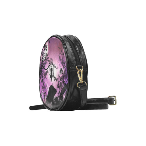 Playing fairy, fantasy forest Round Sling Bag (Model 1647)