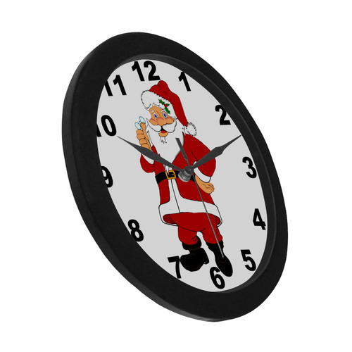 Jolly Santa Circular Plastic Wall clock