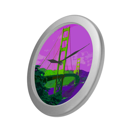 Golden_Gate_Bridge_20160908 Silver Color Wall Clock