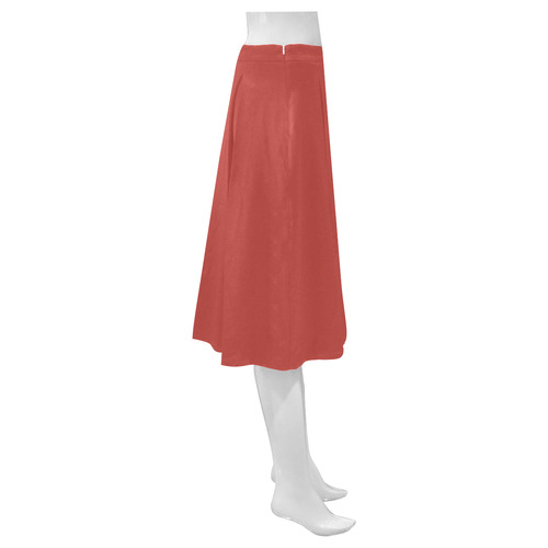 Aurora Red Mnemosyne Women's Crepe Skirt (Model D16)