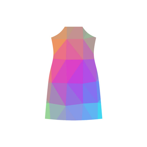Triangle Rainbow Abstract V-Neck Open Fork Long Dress(Model D18)