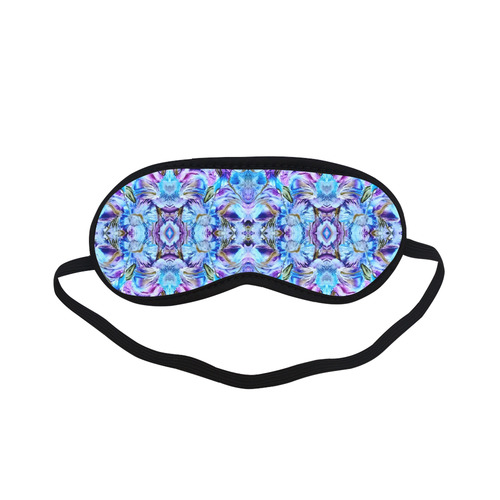 Elegant Turquoise Blue Flower Pattern Sleeping Mask