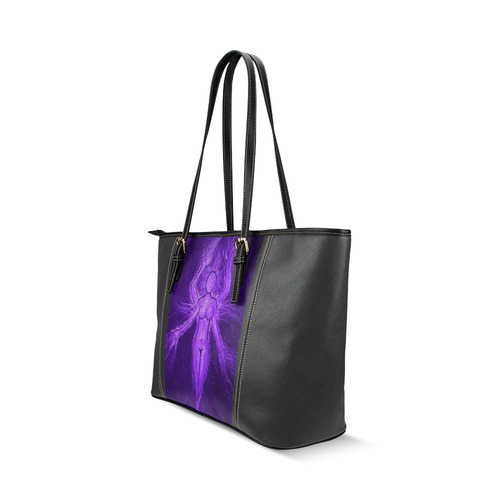 Goddess Violet Leather Tote Bag/Small (Model 1640)