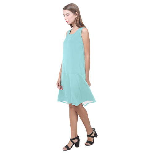 Limpet Shell Sleeveless Splicing Shift Dress(Model D17)