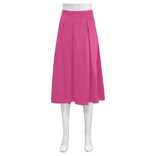 Pink Yarrow Mnemosyne Women's Crepe Skirt (Model D16)